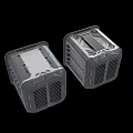 Gray Industrial Device Enclosures With Grille Design And Structural Details