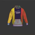 Cavaliers Hoodie With Blue Yellow Red Color Block Design And Gray Front Pocket