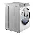 White Front Load Washing Machine With Modern Design And Digital Control Panel 3d model