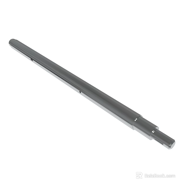 Long Cylindrical Metal Rod Component With Mounting Holes For Industrial Applications 3d model 