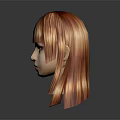 Game And Movie Female Character With Long Red Hair 3D Model Head Close Up