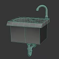 Kitchen Furniture Stainless Steel Sink With Faucet And Rolling Wheel Base Design