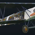 Vintage Biplane Fighter Aircraft with Camouflage Pattern and Cross Insignia Design