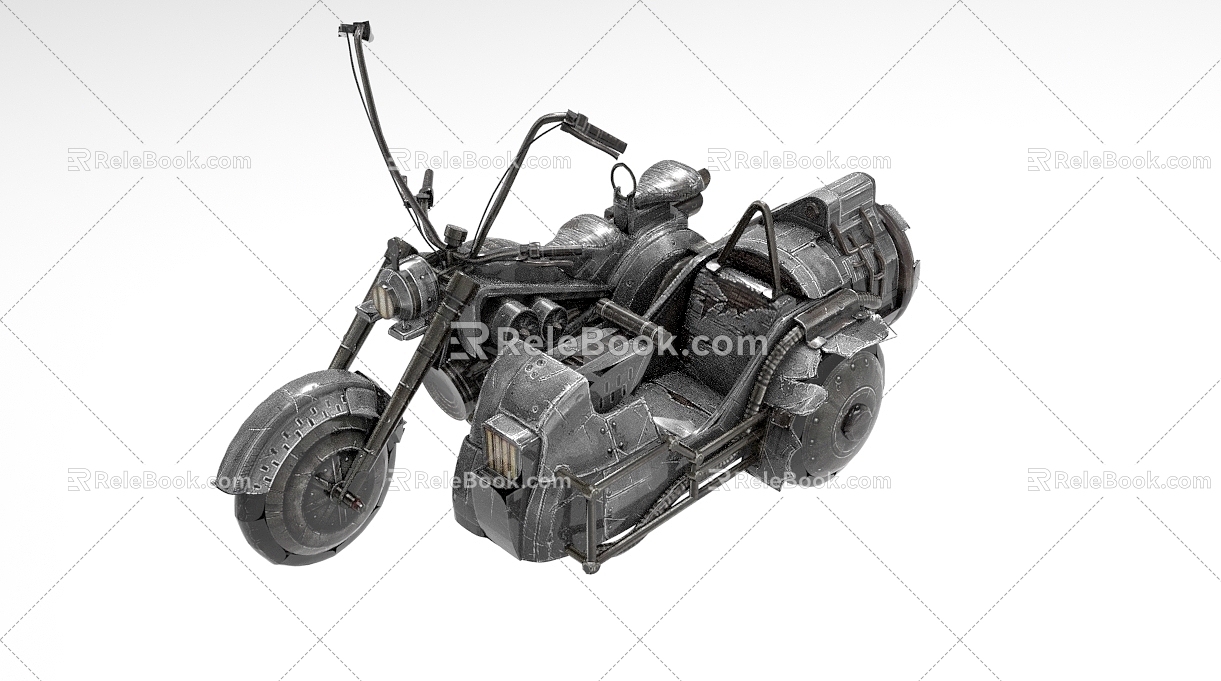 High-end motorcycle modeling old-fashioned motorcycle 1026 3d model