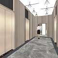 modern elevator hall 3d model