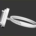 Elegant Silver Clothing Accessory Ring With Rectangular Gemstone And Diamond Accents 3d model