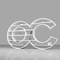 Small Decorative Ornament Combination On White Infinity Symbol Multi-layered Shelf