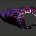 Traditional Purple Pink Clothing With Red Trim And Woven Belt Design