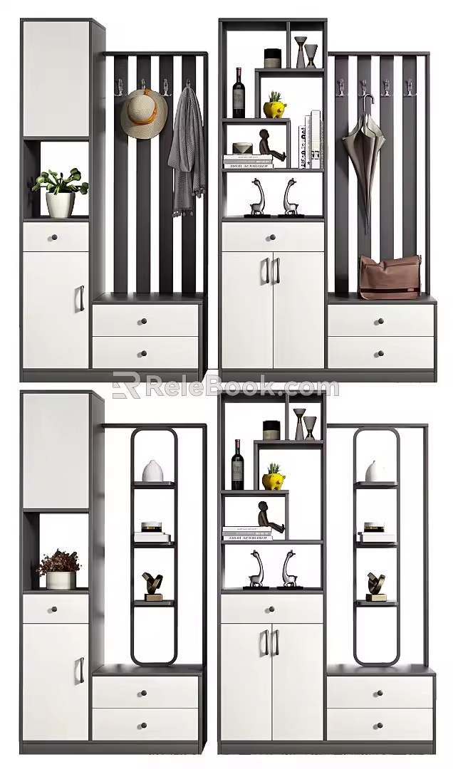 Modern Shoe Cabinet Multi-functional Entrance Partition Shoe Cabinet 3d model