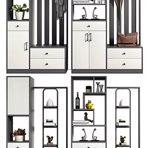 Modern Shoe Cabinet Multi-functional Entrance Partition Shoe Cabinet 3d model