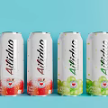 Alidhoo Refreshing Canned Beverages Apple and Grape Flavors on Blue Background