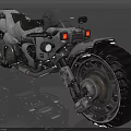 Futuristic Mechanical Motorcycle With Intricate Design Glowing Red Taillights Digital Dashboard And Large Tires