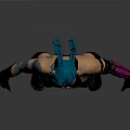 Woman With Blue Green Hair And Tattoos Wearing Black Sleeveless Top Purple Pants And Gloves