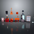 Modern Diverse Furniture Collection With Table Cabinet Door Lamp And Decor
