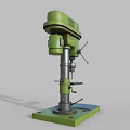 Green Industrial Drill Press With Stable Base Column And Worktable Motor Unit 3d model