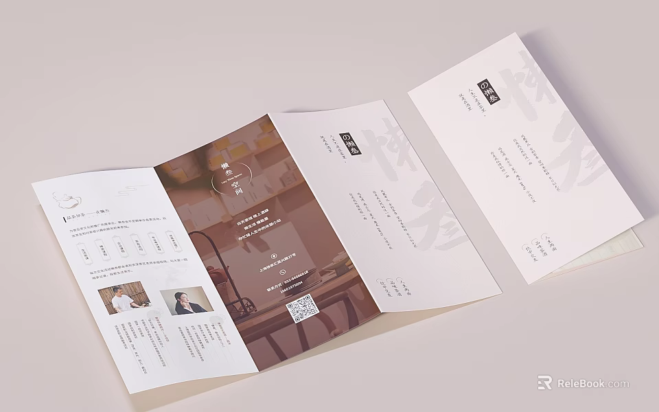 Stylish Open Magazine Brochure Pages Featuring Text Images And Creative Design Elements 3d model 