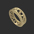 Gold Ring With Filigree Design And Braided Pattern For Jewelry Collection