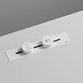 Sleek Modern Gray Switch Panel with Socket and Digital Display on Wall 3d model