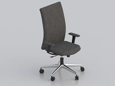 Gray Mesh Backrest Office Chair With Armrests Silver Base And Rolling Wheels Design 3d model