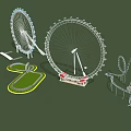 Amusement Rides Featuring Ferris Wheel Roller Coaster and Thrilling Attractions in Theme Park