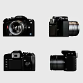 COOX Black Digital Cameras Showcasing Various Angles And Design Details 3d model