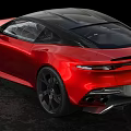 Red Sports Car With Sleek Design Black Alloy Wheels And Aerodynamic Body