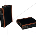 Vintage Leather Luggage Set With Black Exterior And Brown Trim For Retro Style