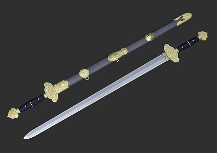 Chinese Sword Ancient Sabre Sword Ancient Sword PBR Material Next Generation Cultural Relics Antique Sword Weapon Cold Weapon Chinese Style Weapon 3d model