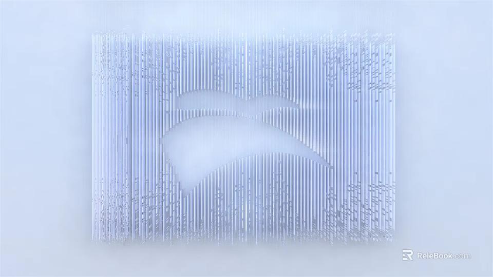 Modern Transparent Chandelier with Striped Pattern and Wave Shaped Elements for Contemporary Interior Decoration 3d model 