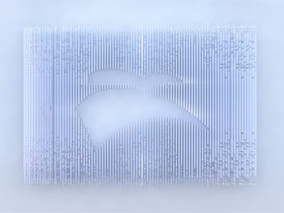 Modern Transparent Chandelier with Striped Pattern and Wave Shaped Elements for Contemporary Interior Decoration 3d model