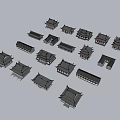 Traditional Chinese Ancient Architecture Models With Classic Tiled Roofs And Various Styles