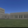 Elegant Main Entrance Gate Design With National Flag Trees Cars And Building Plaza Area