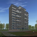 Modern High Rise Residential Building With Glass Balconies And Landscaped Surroundings