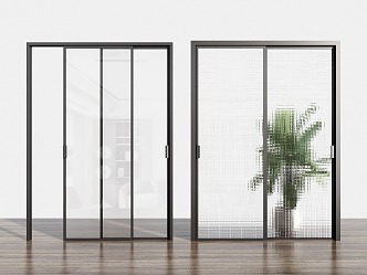 Modern sliding door glass sliding door glass door 3d model