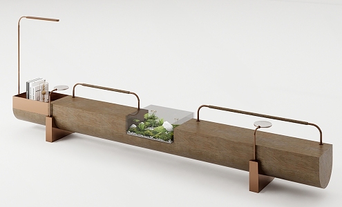 Outdoor landscape bench 3d model