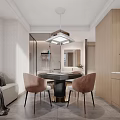 Modern Hotel Guest Room With Two Double Beds Large Windows Beige Curtains And Wall Paintings