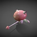 Cute Mushroom Character 3D Model With Red Cap White Body And Outstretched Arms