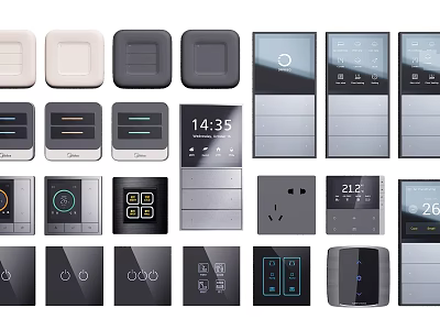 Multiple Modern Switch Panels With Various Styles Designs And Practical Functions For Home Use 3d model