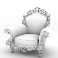 Vintage Ornate Armchair With Carved Wooden Frame And Turquoise Floral Pattern