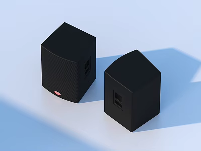 Two Black Cube Shaped Modern Household Items With Compact Design And Smooth Surface 3d model