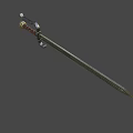 Classic Metal Sword Weapon With Leather Wrapped Handle And Iron Hilt