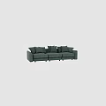 Spacious Gray Fabric Sectional Sofa With Modern Design Plush Pillows And Comfortable Seating 3d model