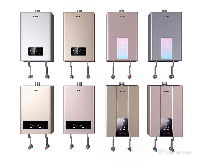 Modern Design Electric Water Heaters In Multiple Colors With Digital Display For Home Use 3d model 