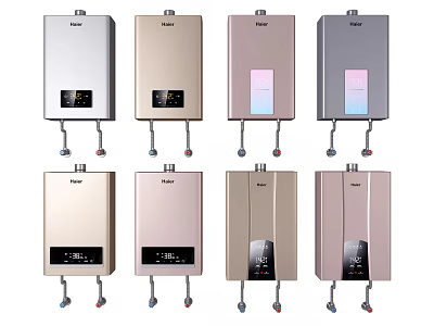 Modern Design Electric Water Heaters In Multiple Colors With Digital Display For Home Use 3d model