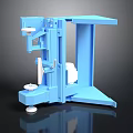 Sturdy Blue Mechanical Equipment With Platform Stand Rotating Parts And White Circular Base