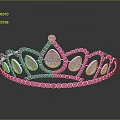 Elegant Decorative Crown With Purple Gemstones Silver Frame And Pearl Details