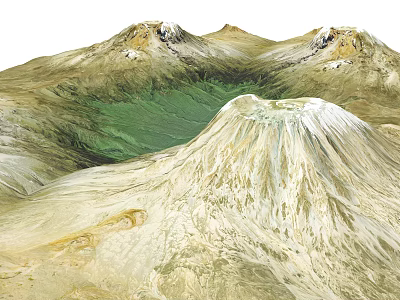 Garden Landscape Featuring Majestic Snow Capped Mountains And Lush Green Valley Terrain 3d model
