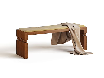 French Antique Bench Shoe Changing Bench Bed End 3d model