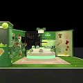 Green Tennis Themed Photo Check in Spot With Branded Vending Machine And Decorations