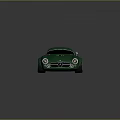 Teal Vintage Car With Blue Stripes And Shiny Alloy Wheels Design